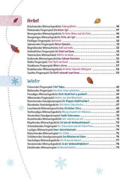 Produktbild: Das Krippen-Jahreszeitenbuch: Fingerspiele & Mitmachreime