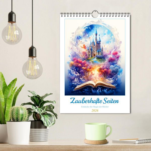 Produktbild: Zauberhafte Seiten - Entdecke die Magie der B&uuml;cher (Wandkalender 2026 DIN A4 hoch), CALVENDO Monatskalender