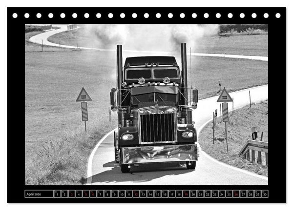 Produktbild: Kenworth W900A EXTHD - in schwarzwei&szlig; (Tischkalender 2026 DIN A5 quer), CALVENDO Monatskalender
