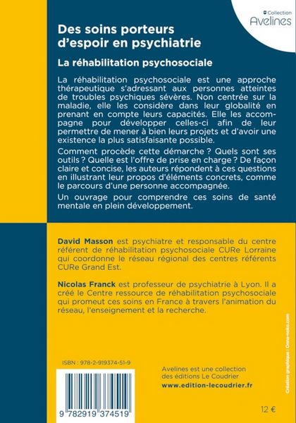 Produktbild: Des soins porteurs d'espoir en psychiatrie : la r&eacute;habilitation