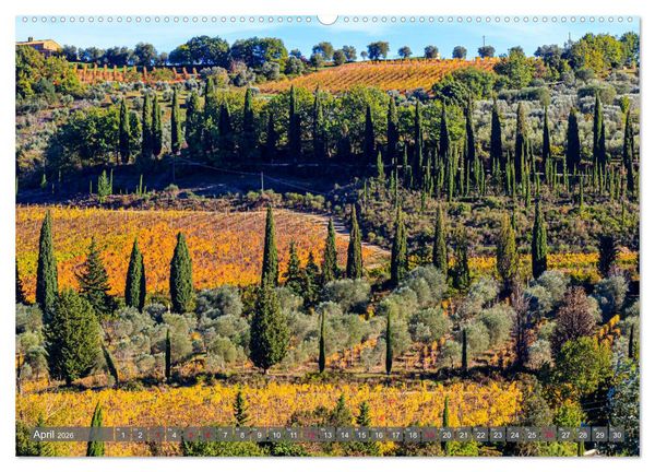 Produktbild: Impressionen toskanischer Landschaften (hochwertiger Premium Wandkalender 2026 DIN A2 quer), Kunstdruck in Hochglanz