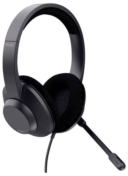 Produktbild: Trust Trust Ayda Max - Headset - On-Ear - kabelgebunden Kopfh&ouml;rer-Audiochip kabelgebunden Schwarz Noise Cancelling