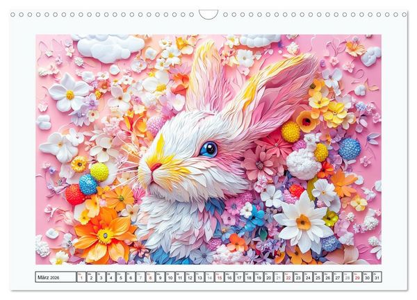 Produktbild: Luftige Collagen. Zauberhafte Tiere in fr&ouml;hlichen Farben (Wandkalender 2026 DIN A3 quer), CALVENDO Monatskalender
