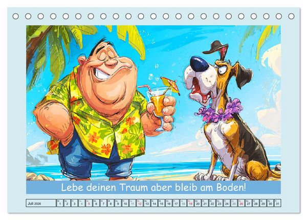 Produktbild: Hund und Herrchen. Zu zweit allein im Chaos (Tischkalender 2026 DIN A5 quer), CALVENDO Monatskalender