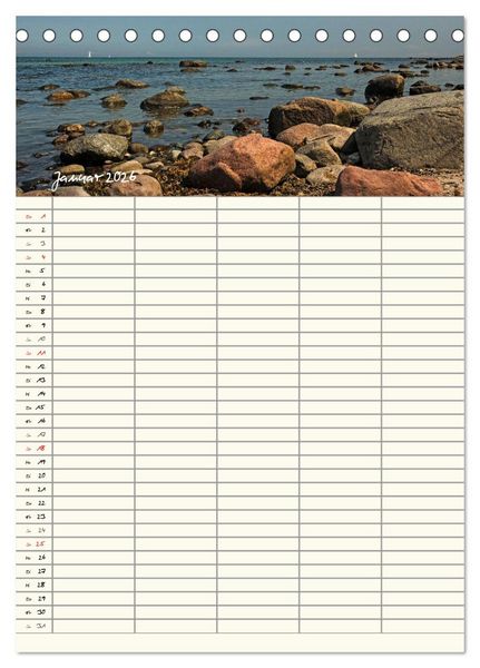 Produktbild: R&uuml;gen - Urlaubsparadies an der Ostsee - Familienplaner (Tischkalender 2026 DIN A5 hoch), CALVENDO Monatskalender