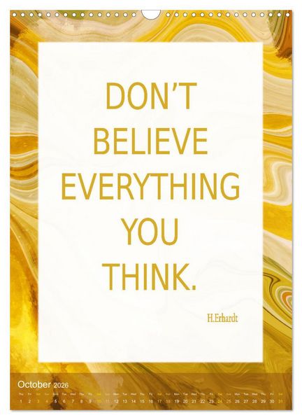 Produktbild: Inspiring sayings (Wall Calendar 2026 DIN A3 portrait), CALVENDO 12 Month Wall Calendar