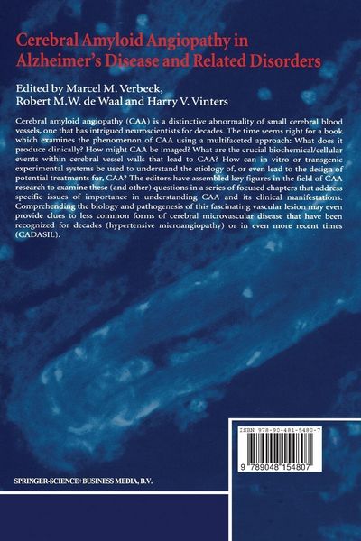 Produktbild: Cerebral Amyloid Angiopathy in Alzheimer&rsquo;s Disease and Related Disorders