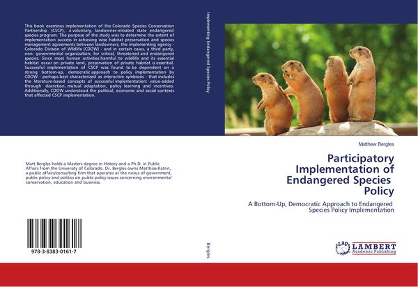 Produktbild: Participatory Implementation of Endangered Species Policy