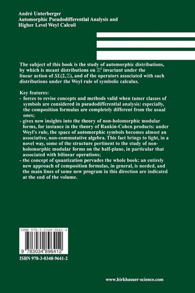 Produktbild: Automorphic Pseudodifferential Analysis and Higher Level Weyl Calculi