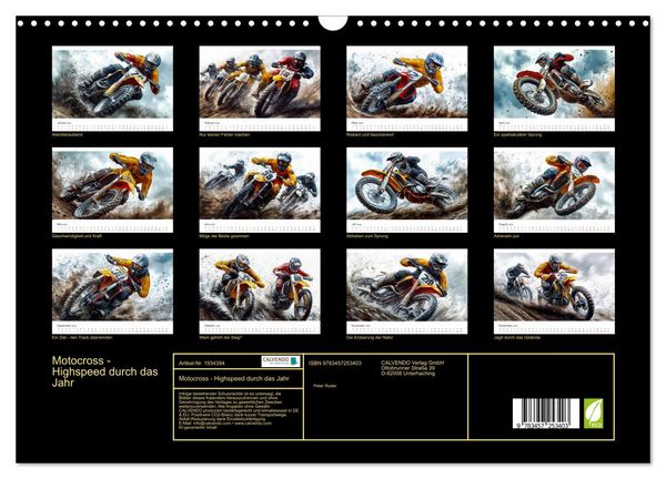 Produktbild: Motocross - Highspeed durch das Jahr (Wandkalender 2026 DIN A3 quer), CALVENDO Monatskalender