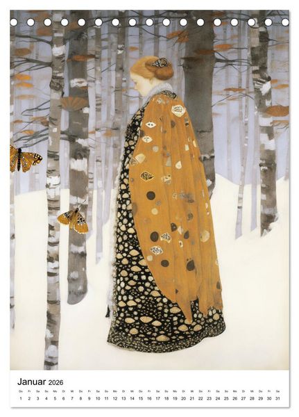 Produktbild: K&uuml;nstliche Impressionen. Ein Jahr in Klimts Natur. (Tischkalender 2026 DIN A5 hoch), CALVENDO Monatskalender