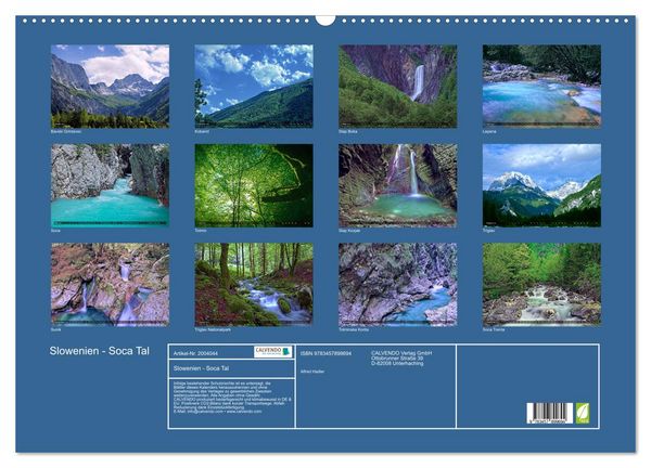 Produktbild: Slowenien - Soca Tal (Wandkalender 2026 DIN A2 quer), CALVENDO Monatskalender