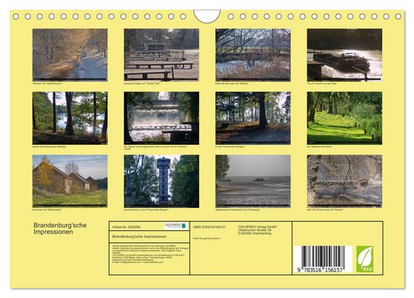 Produktbild: Brandenburg'sche Impressionen (Wandkalender 2026 DIN A4 quer), CALVENDO Monatskalender