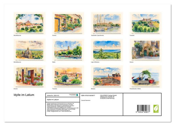 Produktbild: Idylle im Latium (hochwertiger Premium Wandkalender 2026 DIN A2 quer), Kunstdruck in Hochglanz