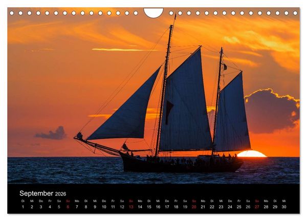 Produktbild: Windjammer auf der Ostsee im Abendlicht (Wandkalender 2026 DIN A4 quer), CALVENDO Monatskalender