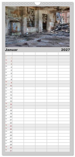 Produktbild: Familienplaner 2027 - Lost Places in Deutschland mit 5 Spalten (Wandkalender, 21 x 45 cm) CALVENDO