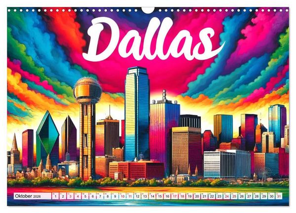 Produktbild: Stadtansichten der USA in Tusche (Wandkalender 2026 DIN A3 quer), CALVENDO Monatskalender