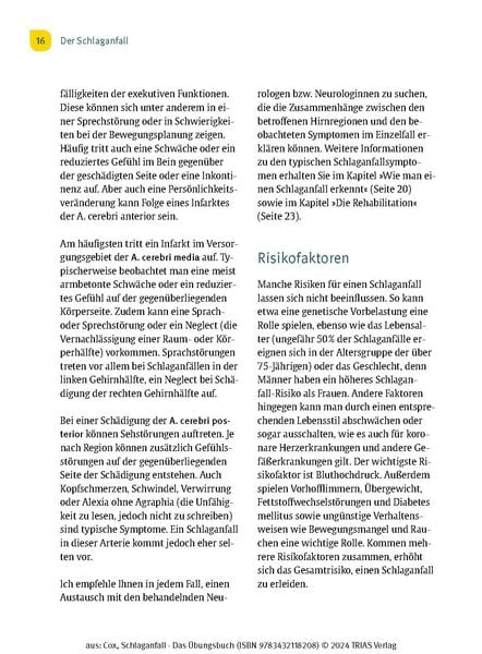 Produktbild: Schlaganfall - Das &Uuml;bungsbuch