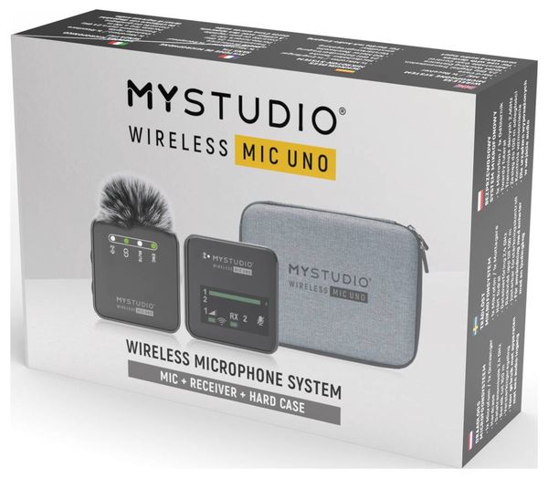 Produktbild: Ansteck Studiomikrofon Easypix MyStudio Mic UNO &Uuml;bertragungsart (Details):Kabelgebunden, Funk inkl. Windschutz, inkl. Mikrofoncase