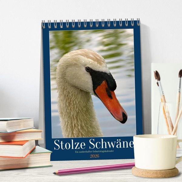 Produktbild: Stolze Schw&auml;ne (Tischkalender 2026 DIN A5 hoch), CALVENDO Monatskalender