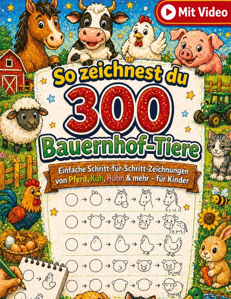 Produktbild: So zeichnest du 300 Bauernhof-Tiere