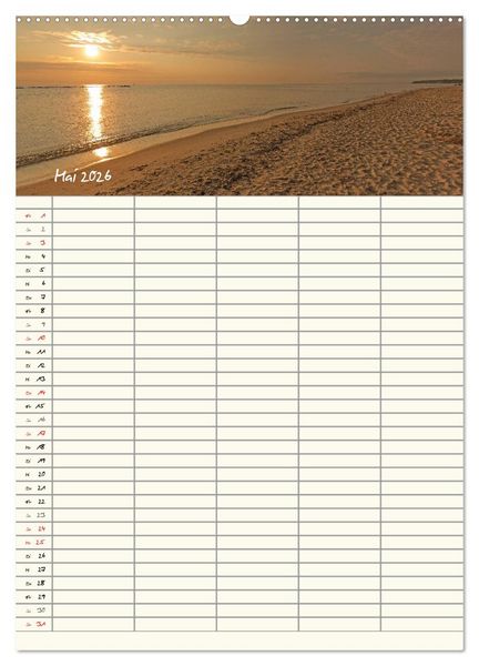 Produktbild: R&uuml;gen - Urlaubsparadies an der Ostsee - Familienplaner (Wandkalender 2026 DIN A2 hoch), CALVENDO Monatskalender