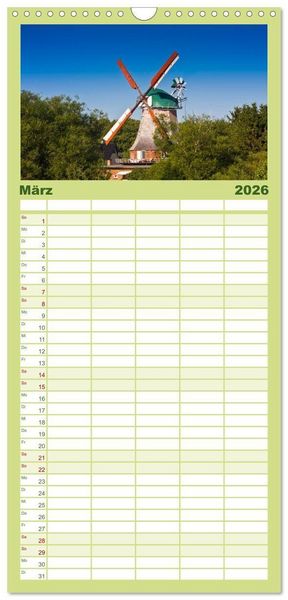 Produktbild: Familienplaner 2026 - Mecklenburg &ndash; Vorpommern, Sch&ouml;nheiten im Land der Ostseek&uuml;ste mit 5 Spalten (Wandkalender, 21 x 45 cm) CALVENDO