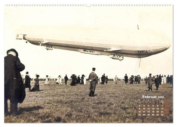 Produktbild: Faszination Luftschiffe &ndash; Zeppeline auf historischen Ansichtskarten (Wandkalender 2026 DIN A2 quer), CALVENDO Monatskalender