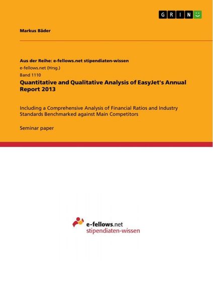 Produktbild: Quantitative and Qualitative Analysis of EasyJet's Annual Report 2013