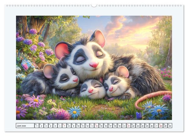 Produktbild: Oh, Possums! Cartoon-Abenteuer mit lustigen Beutelratten (hochwertiger Premium Wandkalender 2026 DIN A2 quer), Kunstdruck in Hochglanz