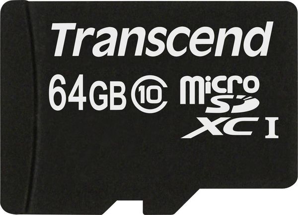 Produktbild: Transcend Premium microSDXC-Karte Industrial 64 GB Class 10, UHS-I inkl. SD-Adapter