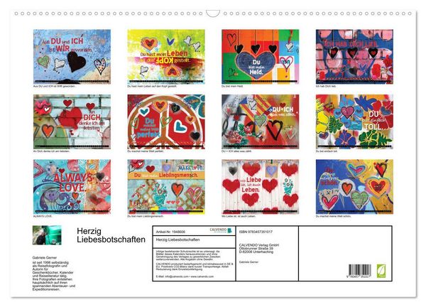 Produktbild: Herzig Liebesbotschaften (Wandkalender 2026 DIN A2 quer), CALVENDO Monatskalender
