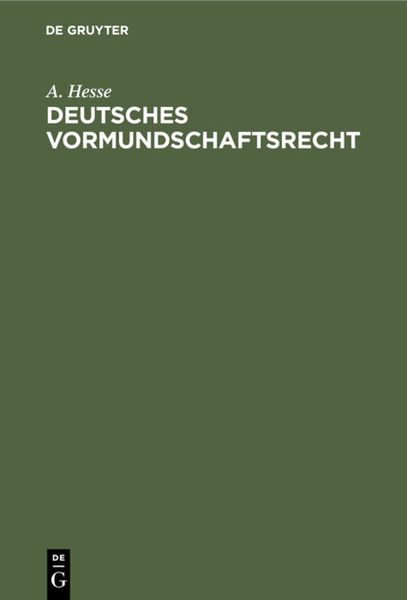 Produktbild: Deutsches Vormundschaftsrecht