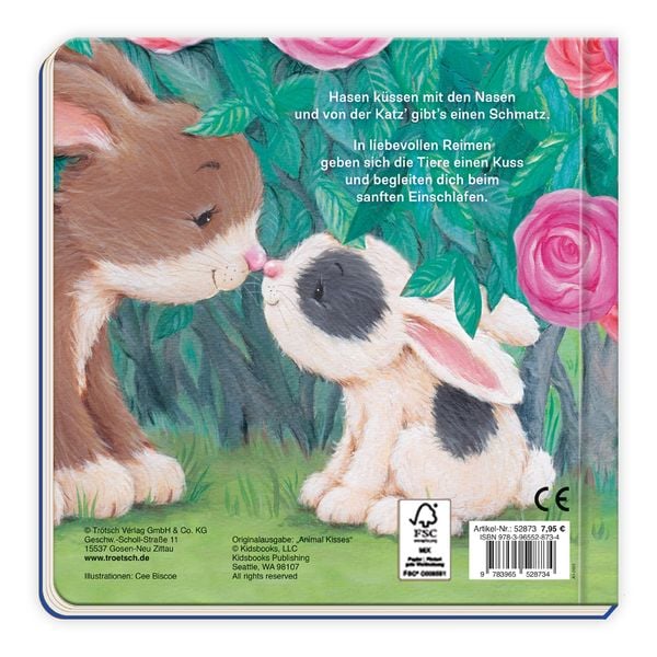 Produktbild: Tr&ouml;tsch Pappenbuch mit Reimen Ein Kuss f&uuml;r jedes Tierchen