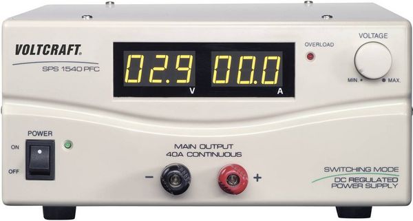 Produktbild: VOLTCRAFT SPS 1540 PFC Labornetzger&auml;t, einstellbar 3 - 15 V/DC 4 - 40 A 600 W Remote Anzahl Ausg&auml;nge 1 x