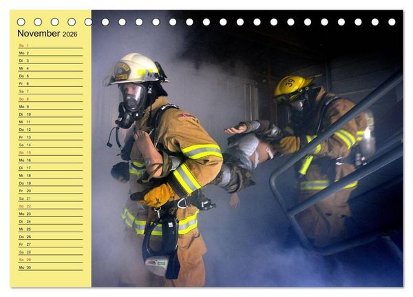 Produktbild: Die Feuerwehr. U.S. Firefighter im Einsatz (Tischkalender 2026 DIN A5 quer), CALVENDO Monatskalender