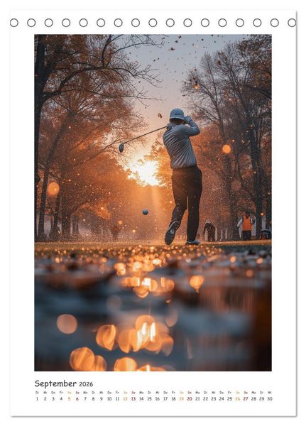 Produktbild: Schwungvolle Eleganz - Die Faszination des Golfsports (Tischkalender 2026 DIN A5 hoch), CALVENDO Monatskalender