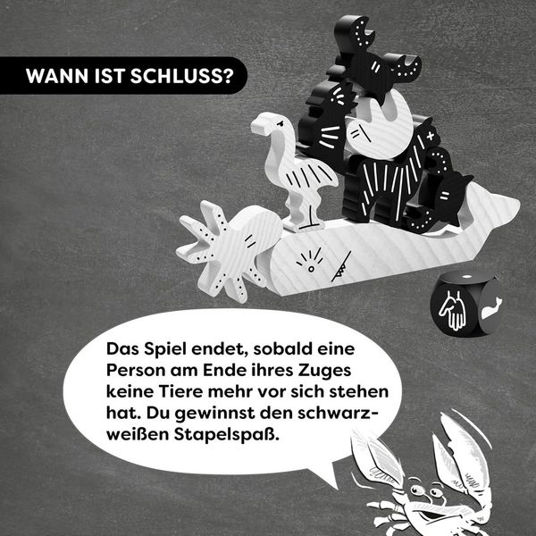 Produktbild: HABA 2014044001 - Tier auf Tier Black & White Edition, Stapelspiel, Balancierspiel