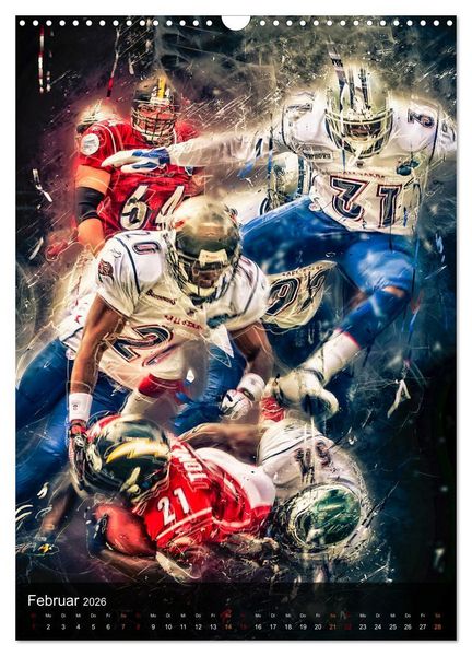 Produktbild: American Football - einfach faszinierend (Wandkalender 2026 DIN A3 hoch), CALVENDO Monatskalender