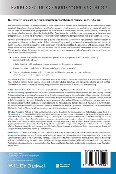 Produktbild: The Handbook of Peer Production