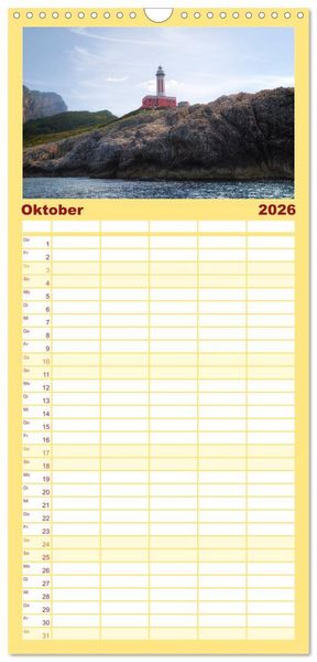 Produktbild: Familienplaner 2026 - Amalfik&uuml;ste und Capri mit 5 Spalten (Wandkalender, 21 x 45 cm) CALVENDO
