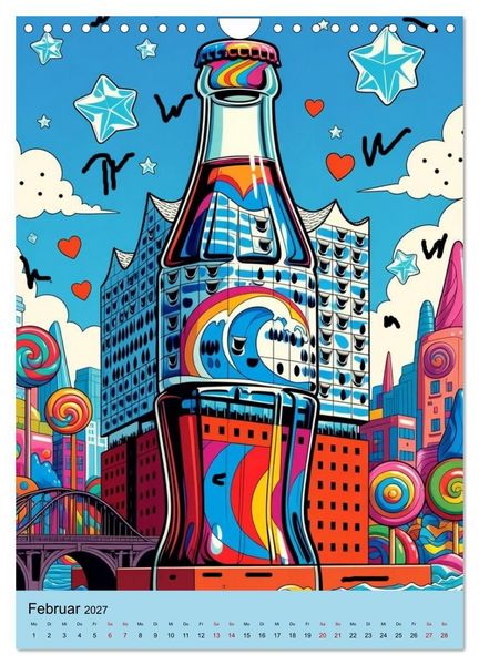 Produktbild: Poppige Cola-Flaschen (Wandkalender 2027 DIN A4 hoch), CALVENDO Monatskalender
