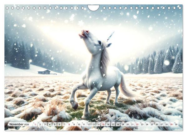Produktbild: Mystische Einh&ouml;rner - Jahreszeiten im Einhornland (Wandkalender 2026 DIN A4 quer), CALVENDO Monatskalender