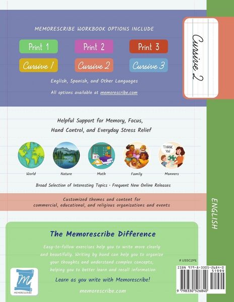 Produktbild: Handwriting Practice Workbook - United States of America, States and Capitals - Cursive, Level 2