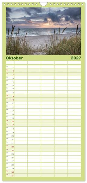 Produktbild: Familienplaner 2027 - D&auml;nemark - Mit dem Wohnmobil durch J&uuml;tland mit 5 Spalten (Wandkalender, 21 x 45 cm) CALVENDO