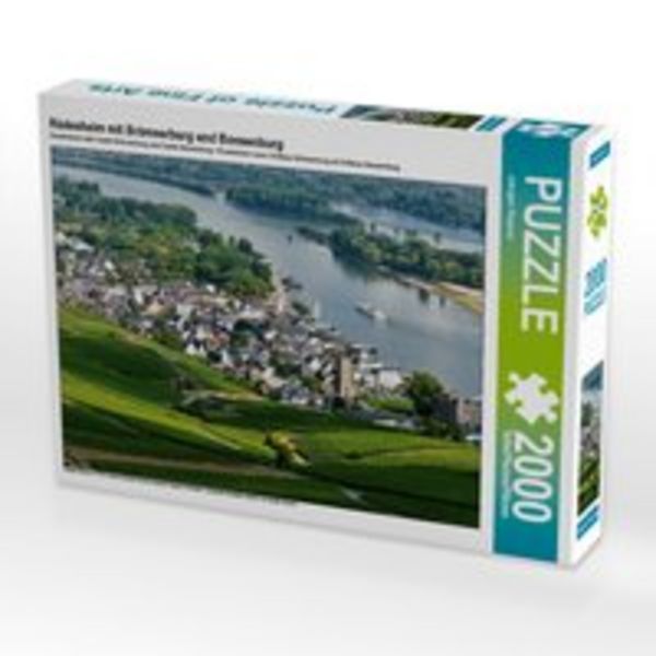 CALVENDO Puzzle Rüdesheim mit Brömserburg und Boosenburg | 2000 Teile Lege-Größe 90 × 67 cm Foto-Puzzle für glückliche Stunden