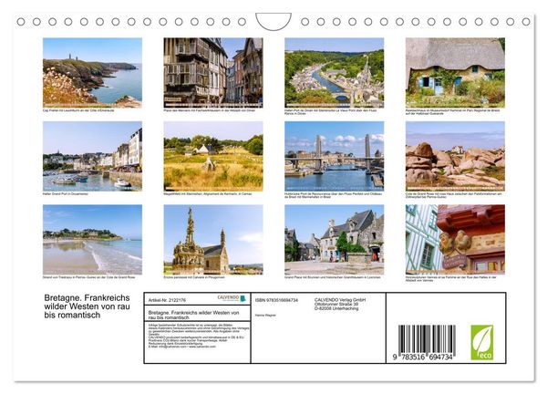 Produktbild: Bretagne. Frankreichs wilder Westen von rau bis romantisch (Wandkalender 2026 DIN A4 quer), CALVENDO Monatskalender