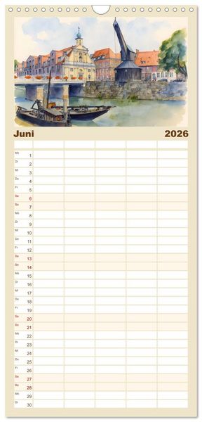 Produktbild: Familienplaner 2026 - Zauberhaftes L&uuml;neburg mit 5 Spalten (Wandkalender, 21 x 45 cm) CALVENDO