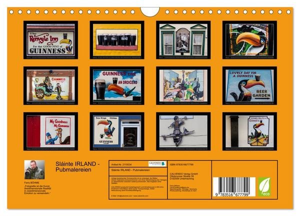 Produktbild: Sl&aacute;inte IRLAND - Pubmalereien (Wandkalender 2026 DIN A4 quer), CALVENDO Monatskalender
