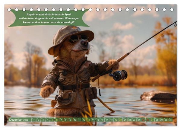 Produktbild: Der tierisch lustige Angler-Kalender (Tischkalender 2026 DIN A5 quer), CALVENDO Monatskalender